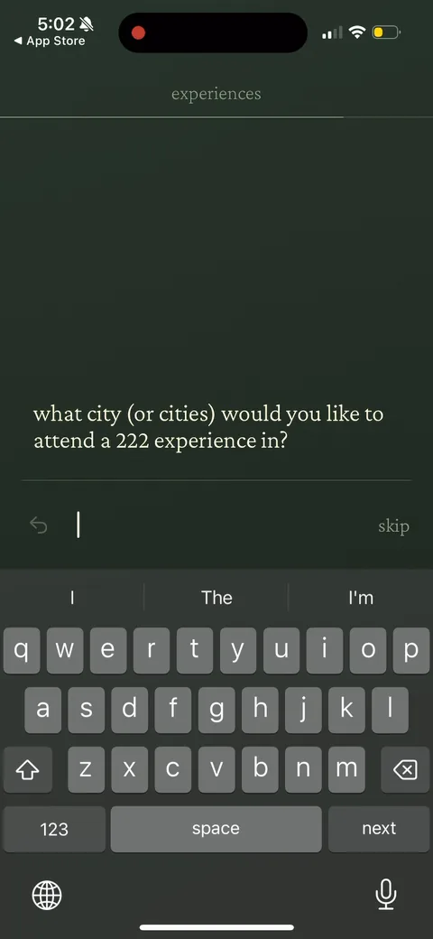 222 onboarding screen 122