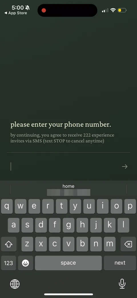 222 onboarding screen 96