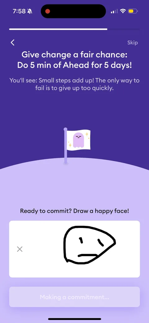 Ahead onboarding screen 45