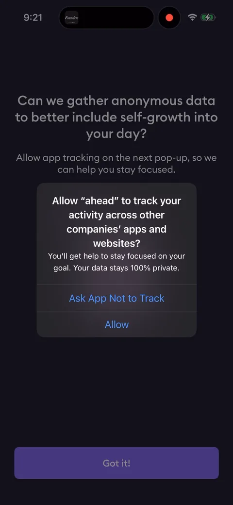 Ahead onboarding screen 18