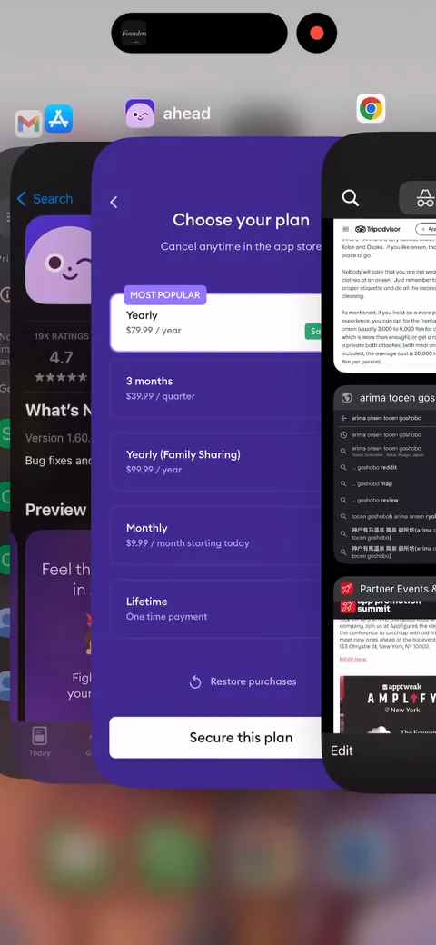 Ahead onboarding screen 50
