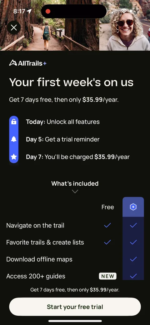Alltrails onboarding screen 8