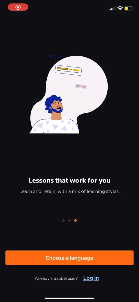 Babbel onboarding screen 3