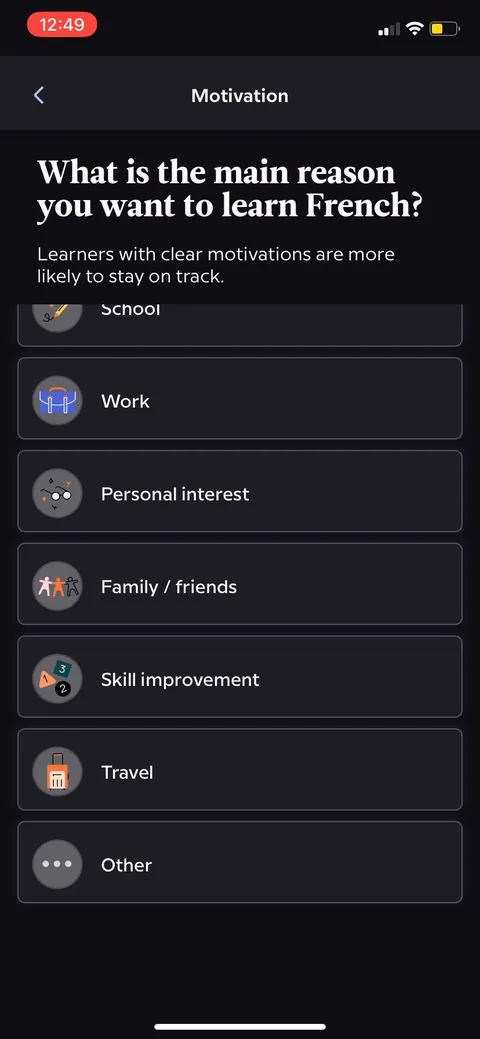 Babbel onboarding screen 8