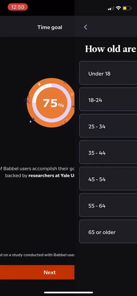 Babbel onboarding screen 16