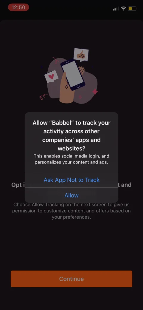 Babbel onboarding screen 24
