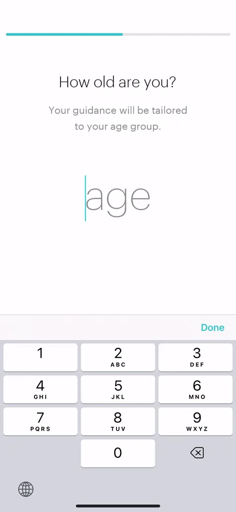 Balance onboarding screen 6: Asks your age to 'tailor guidance to your age group.' Framing it as personalization makes people more willing…