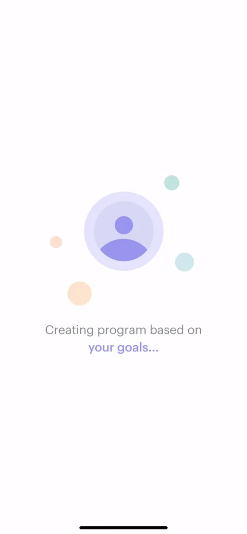 Balance onboarding screen 13: 'Creating program based on your goals' loading screen