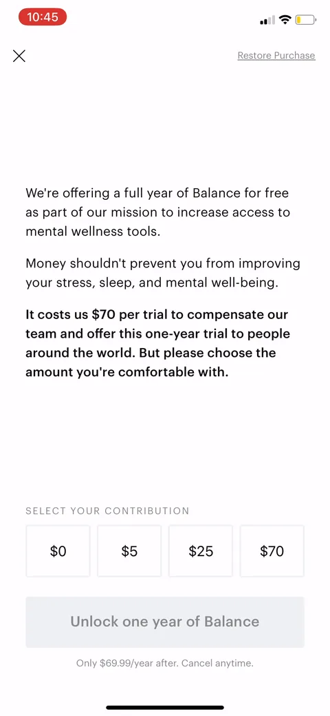 Balance paywall with pricing, onboarding screen 26
