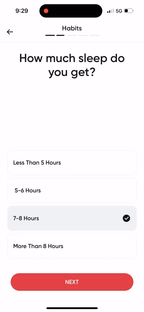 Betterme onboarding screen 30