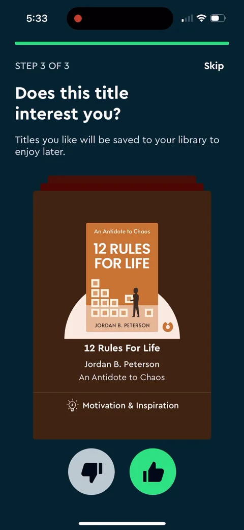 Blinkist onboarding screen 10