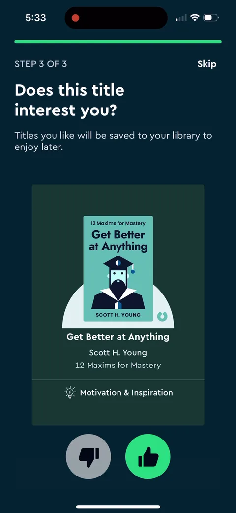 Blinkist onboarding screen 15