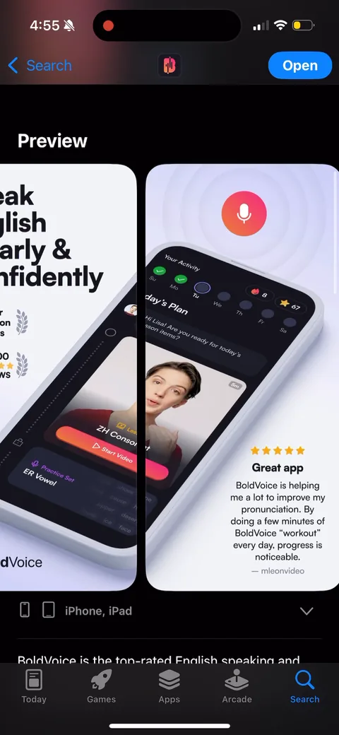 BoldVoice onboarding screen 4