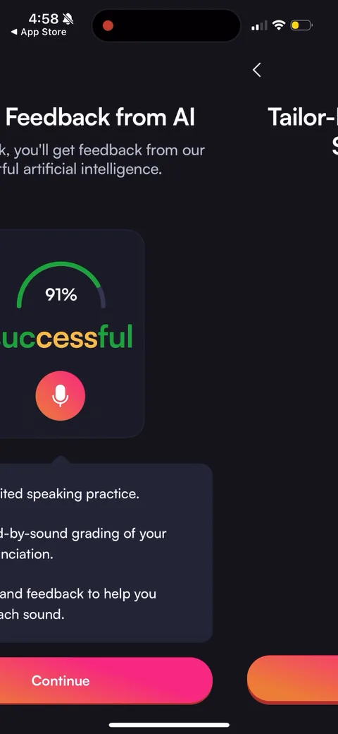 BoldVoice onboarding screen 45