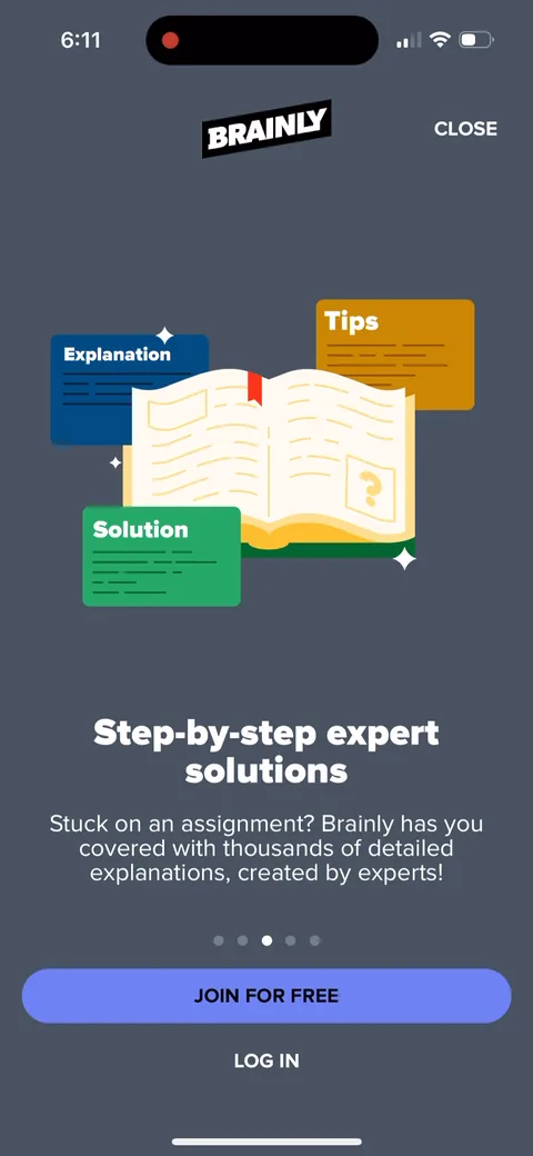 Brainly onboarding screen 9