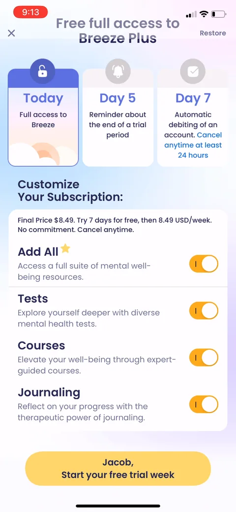 Breeze onboarding screen 13