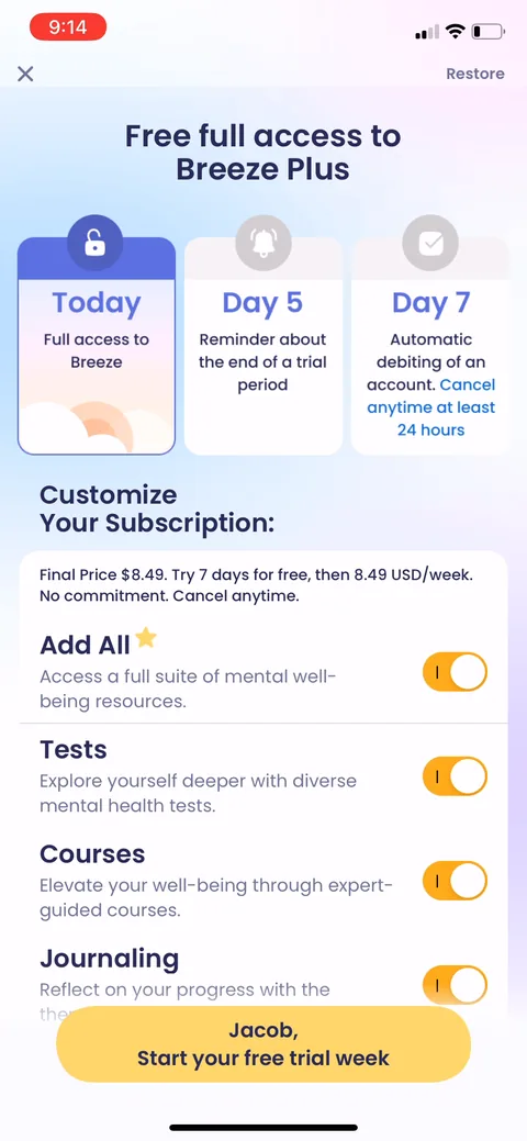 Breeze onboarding screen 14