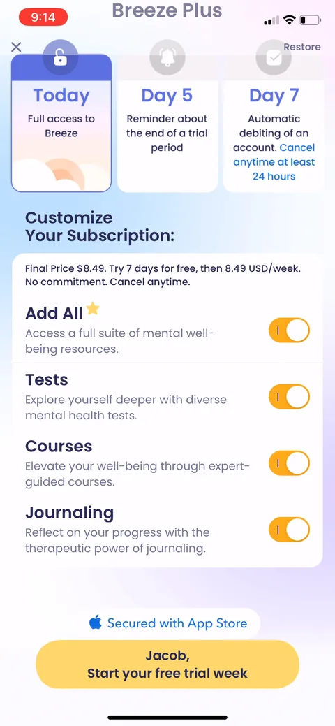Breeze onboarding screen 15