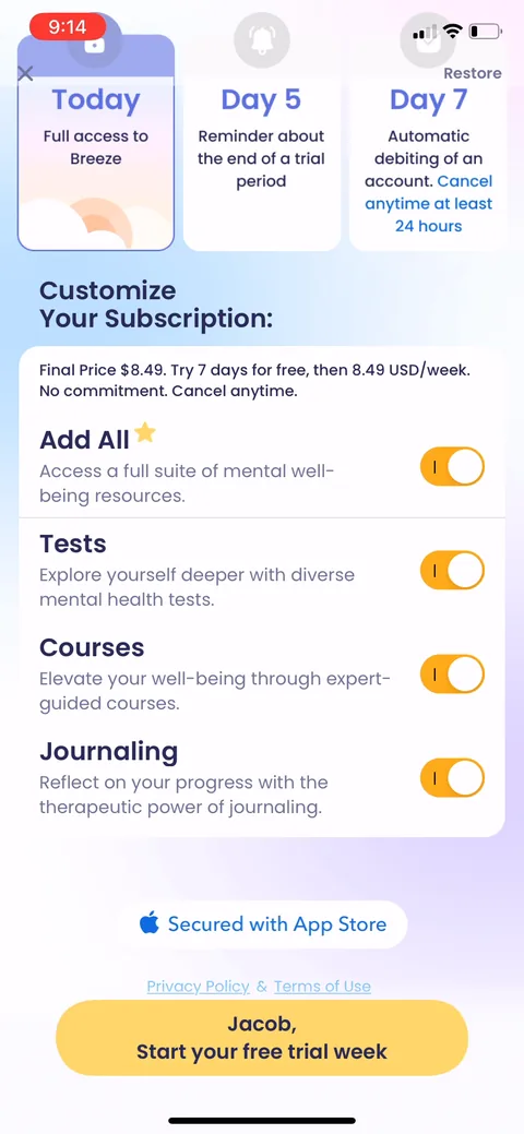 Breeze onboarding screen 16