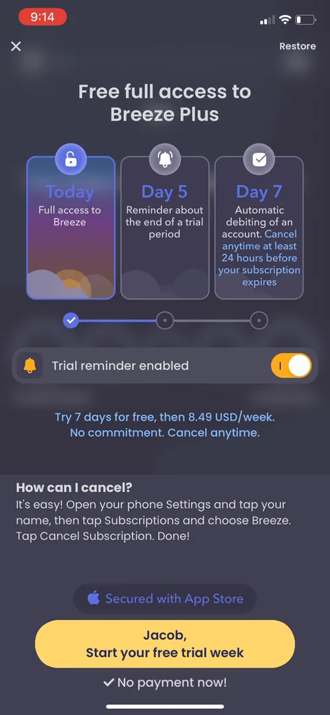 Breeze onboarding screen 30