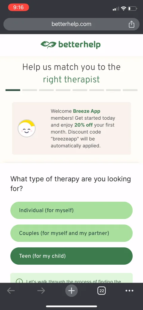 Breeze onboarding screen 56