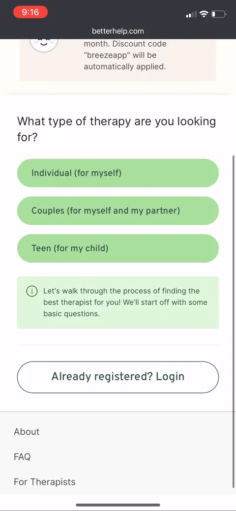 Breeze onboarding screen 58
