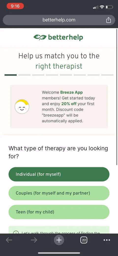 Breeze onboarding screen 60