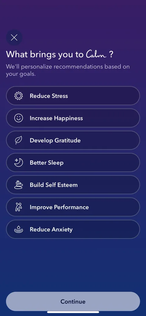 Calm onboarding screen 6: 