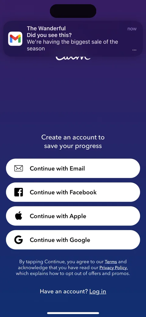 Calm onboarding screen 8: 