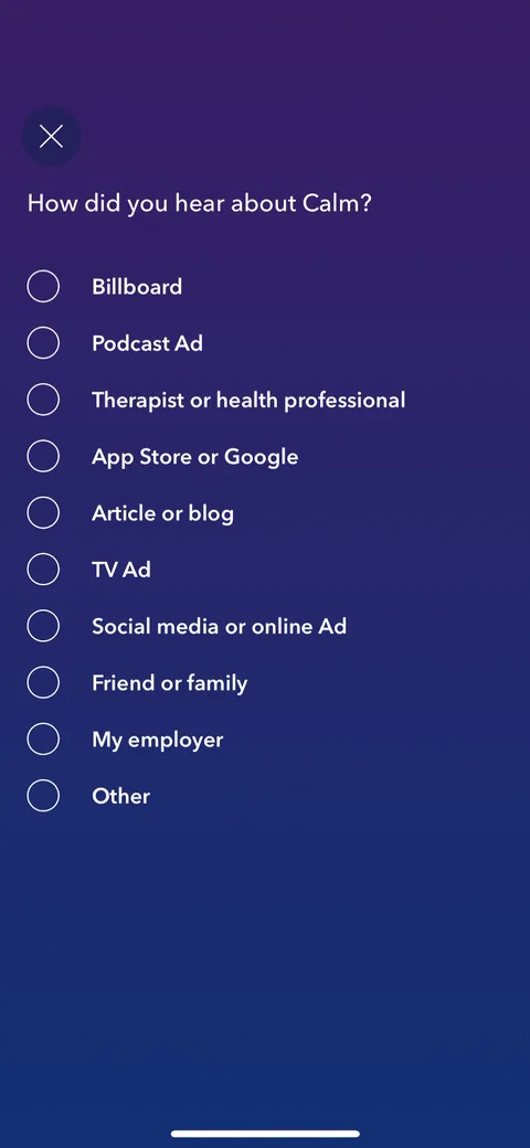 Calm onboarding screen 17: 