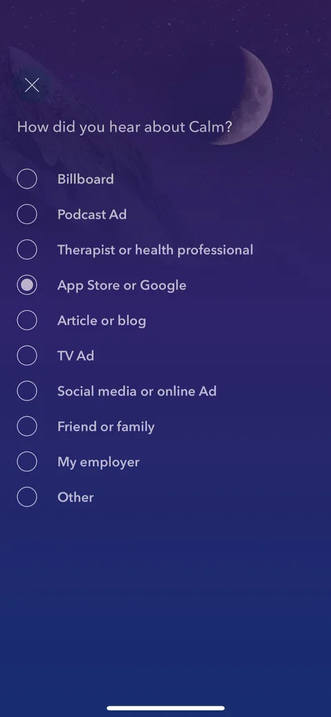 Calm onboarding screen 18