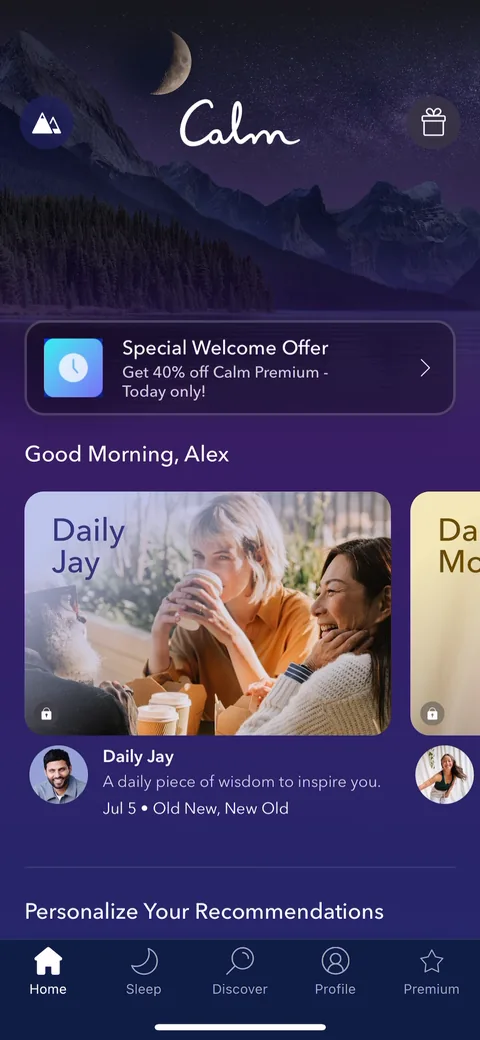 Calm onboarding screen 19: They drop you home with the 