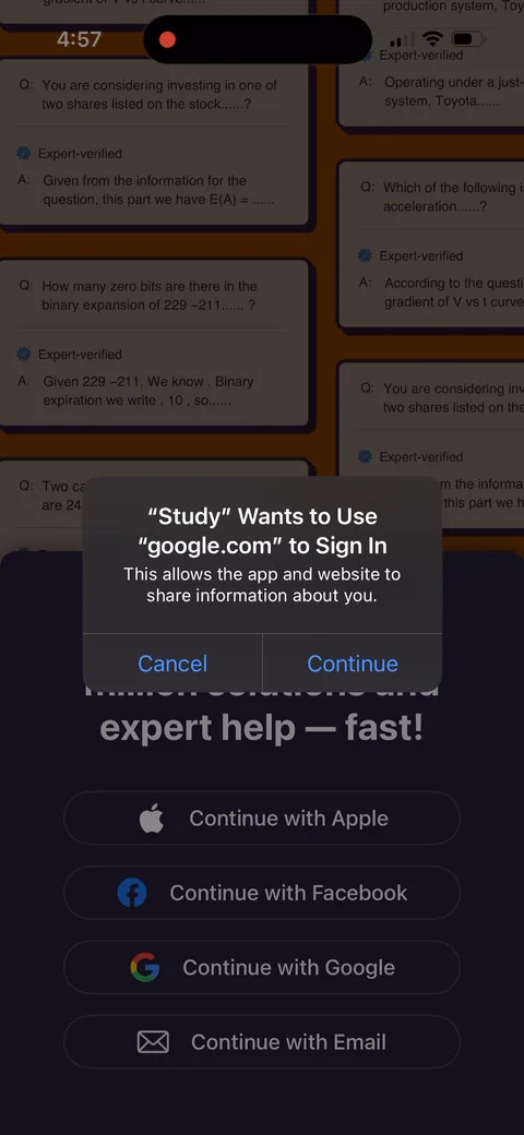 Chegg Study onboarding screen 5