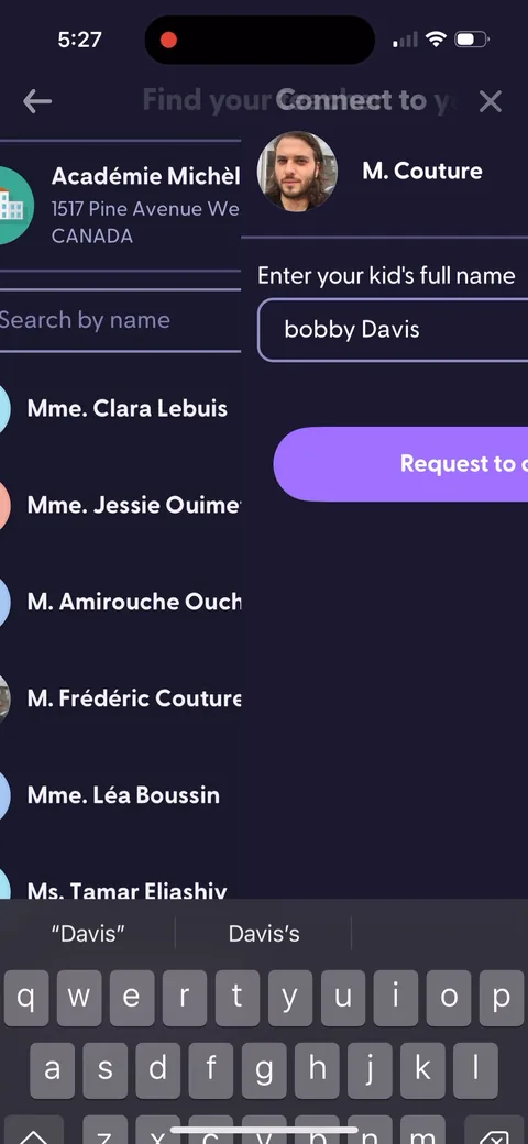 Classdojo onboarding screen 19: Free text name entry is the fragile part