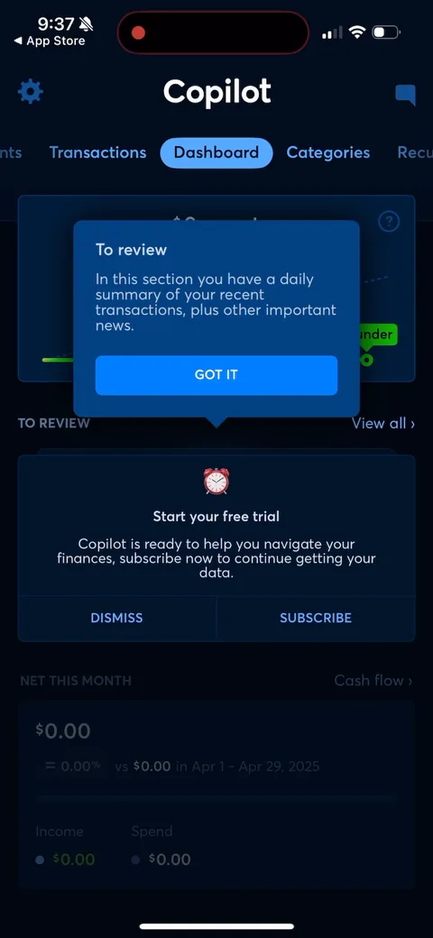 Copilot onboarding screen 121
