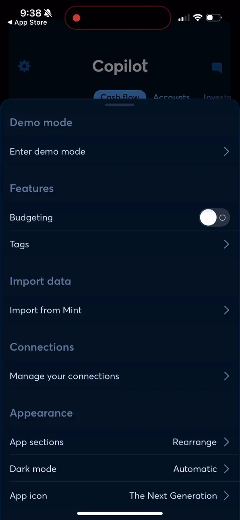 Copilot onboarding screen 158