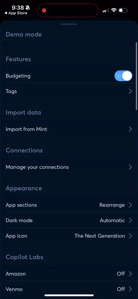 Copilot onboarding screen 159