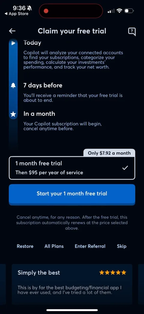 Copilot onboarding screen 50