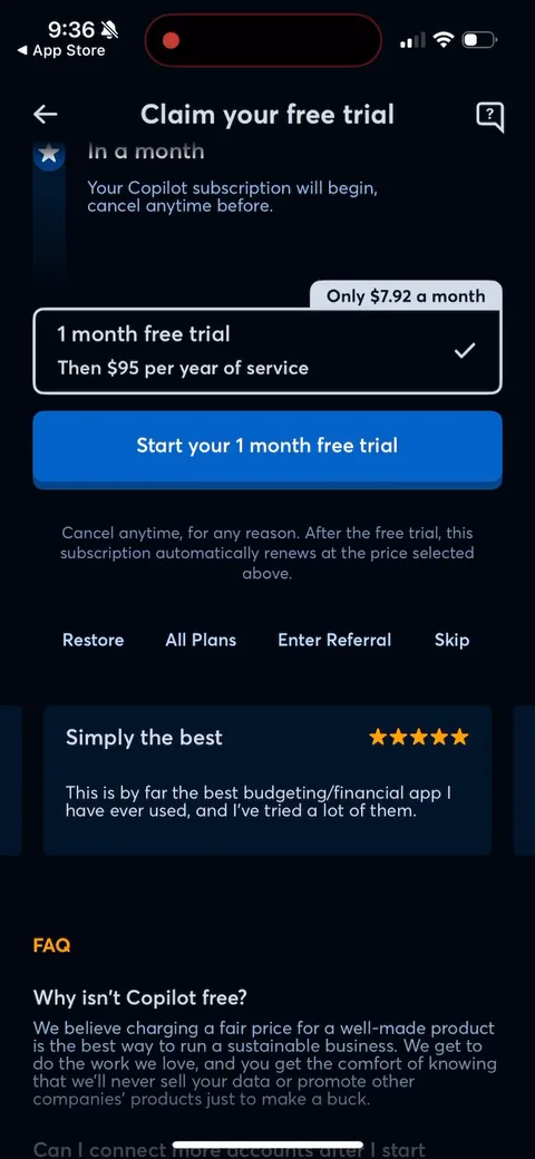 Copilot onboarding screen 55