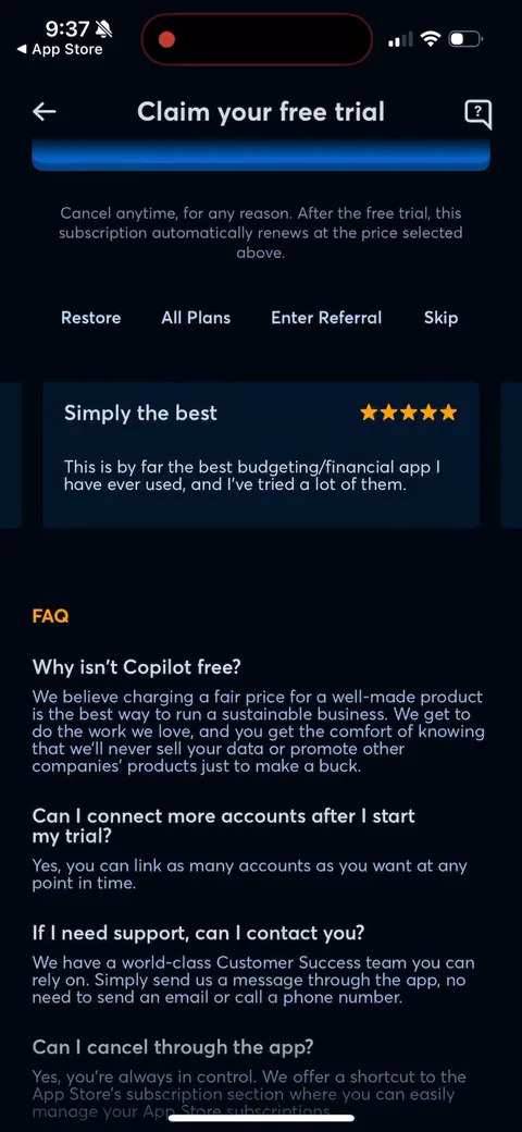 Copilot onboarding screen 86