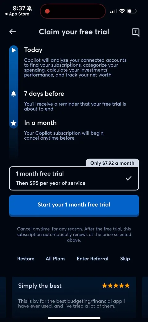 Copilot onboarding screen 92