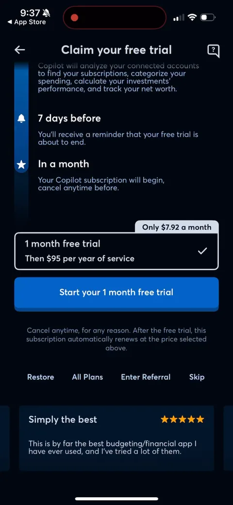 Copilot onboarding screen 93
