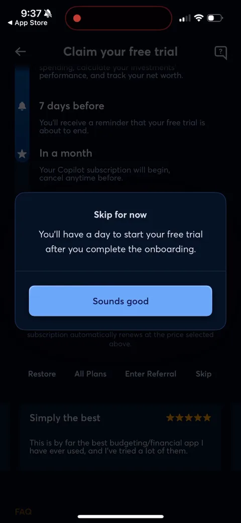 Copilot onboarding screen 95