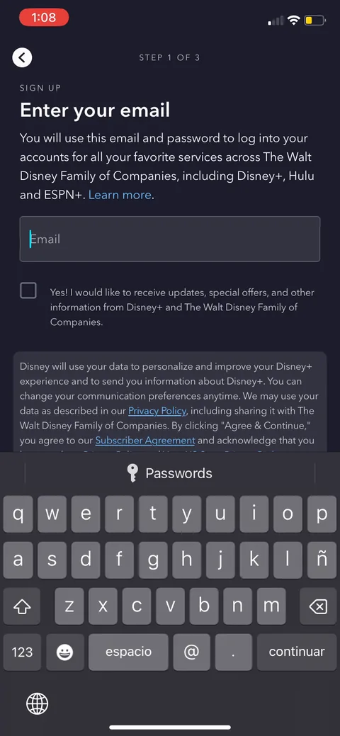 Disney onboarding screen 4