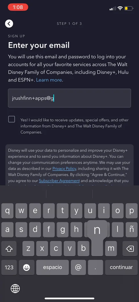 Disney onboarding screen 5