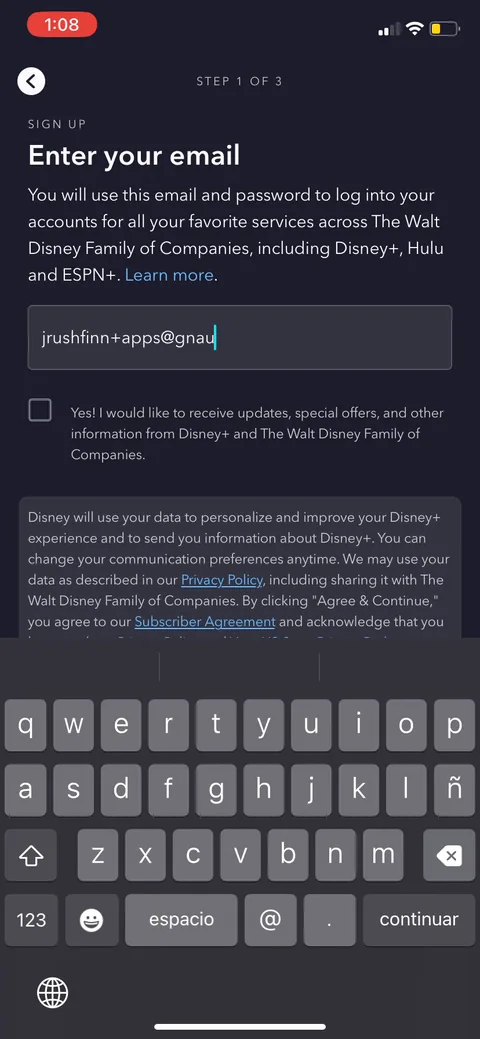 Disney onboarding screen 6