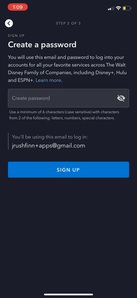 Disney onboarding screen 8
