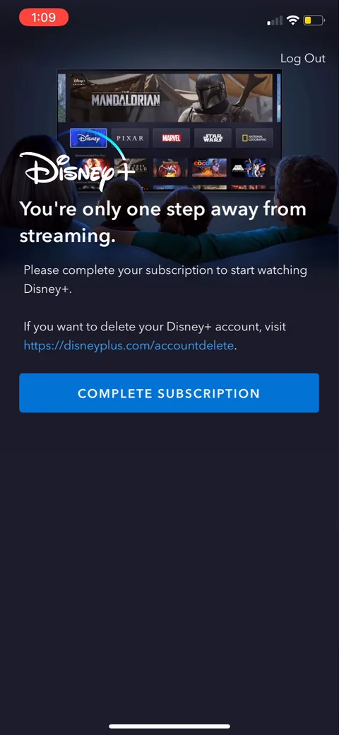 Disney onboarding screen 17: The hard wall