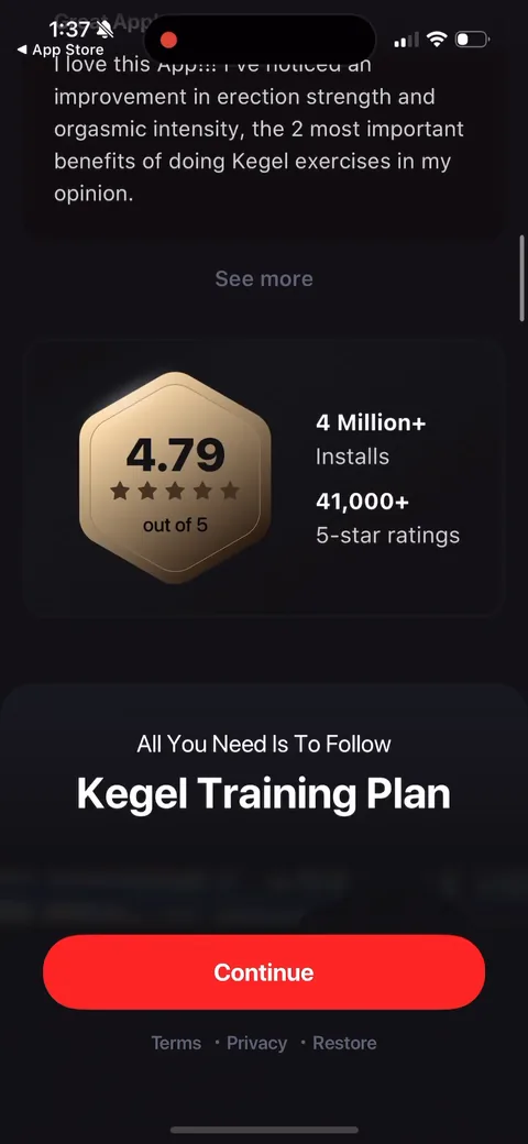 Dr Kegal App onboarding screen 117