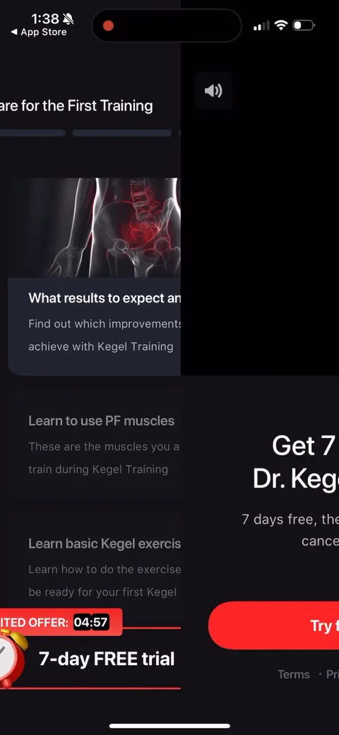 Dr Kegal App onboarding screen 127